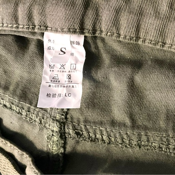 Cargo Pant Army Green SZ S Men Unisex Multi Pockets Streetwear Collegecore - Picture 6 of 7